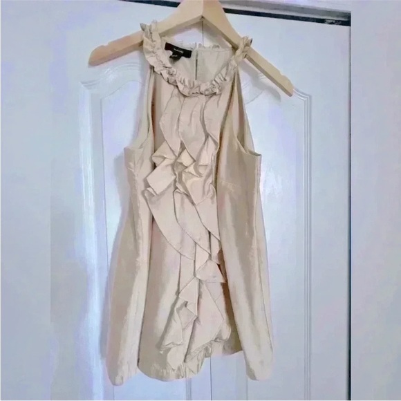 Alfani Tan Sleeveless Ruffled Blouse - Picture 2 of 3